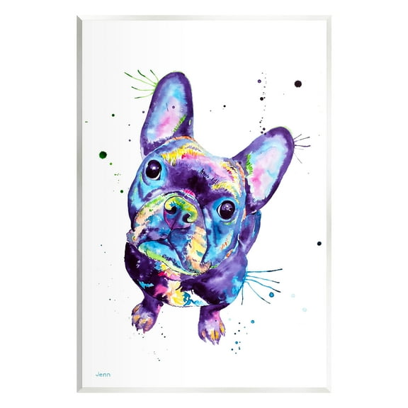 French Bulldog Purple Hued Dog Animals & Insects Graphic Art Unframed Art Print Wall Art