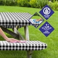thumbnail image 5 of Sorfey Rectangle Fitted Picnic Table Cover with Bench Covers, Black 30" x 96", 5 of 5