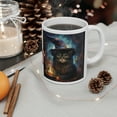 thumbnail image 5 of Cat Coffee Mug 11oz, Spooky Time Cat Lover Mug, Halloween Witch Cat Tea Cup, 5 of 8