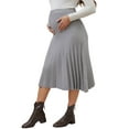 thumbnail image 4 of INSPIRE CHIC Womens Maternity Sweater Skirt Over the Belly Knit  Midi Pregnancy Pleated Skirts L Gray, 4 of 6