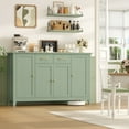 thumbnail image 3 of Hiphuta 55" Wide Buffet Cabinet with 2 Drawers & Adjustable Shelves, Modern Coffee Bar Cabinet with 2 Drawers and Sturdy Base for Living Room, Green, 3 of 7