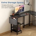Simenmax Reversible L-Shaped Computer Desk with Storage Bag & CPU ...