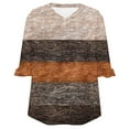 thumbnail image 5 of YUGYXL Color Block Knit Top for Women V Neck 3/4 Sleeve Blouses Casual Loose Fit Fall Winter Tunic Pullover Khaki L, 5 of 7