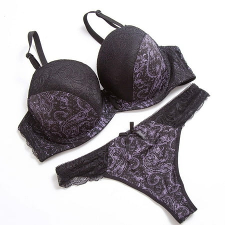 Levmjia Womens Underwire Cute Lingerie Clearance Fashion Women Sexy Lace Underwear Pajamas Embroidered Ladies Steel Rings Intimates Set