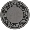 thumbnail image 3 of Unique Loom Outdoor Border Collection Area Rug - Greek Key (6' Round Gray/Black), 3 of 12