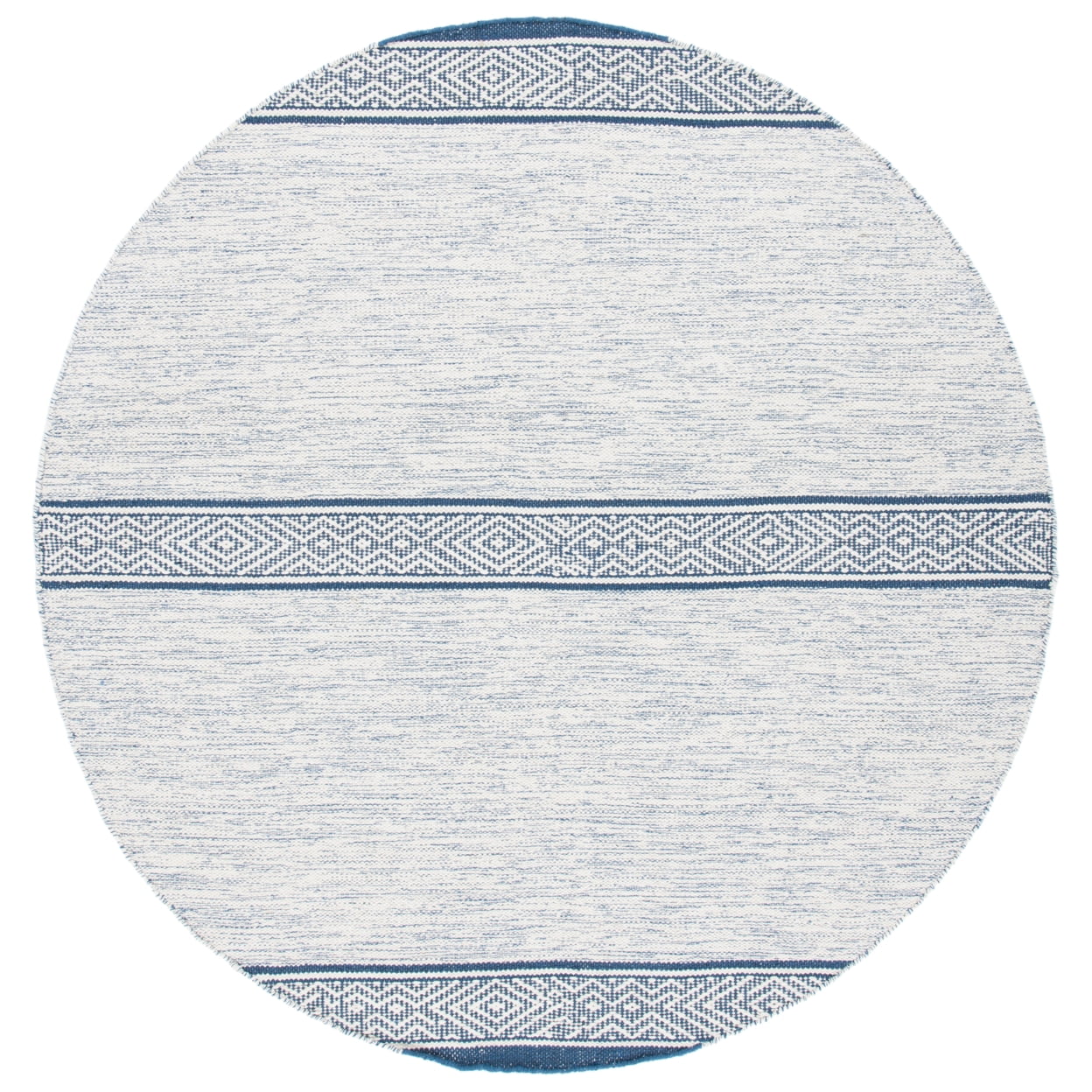 SAFAVIEH Montauk Zaman Diamond Cotton Area Rug, Ivory/Navy, 6' x 9'