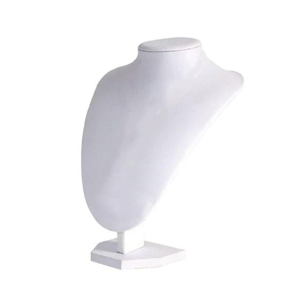 Exhibición de collares de madera blanca Busto Soporte para exhibición de joyas Tuppe Halter para Halm 22x16x13cm