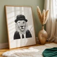 thumbnail image 6 of Sir Lion - Illustration Animal Surrealism Black and White Humor Wildlife Portrait Unframed Wall Art Print 4 x 6 inches, 6 of 60