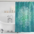 thumbnail image 2 of Turquoise Boho Shower Curtain Set - Extra Long 72" x 96" Washable Bathtub Curtain with 12 Hooks, Oriental Abstract Motifs Traditional Bohemian Waterproof Fabric Shower Curtains for Bathroom Décor, 2 of 6