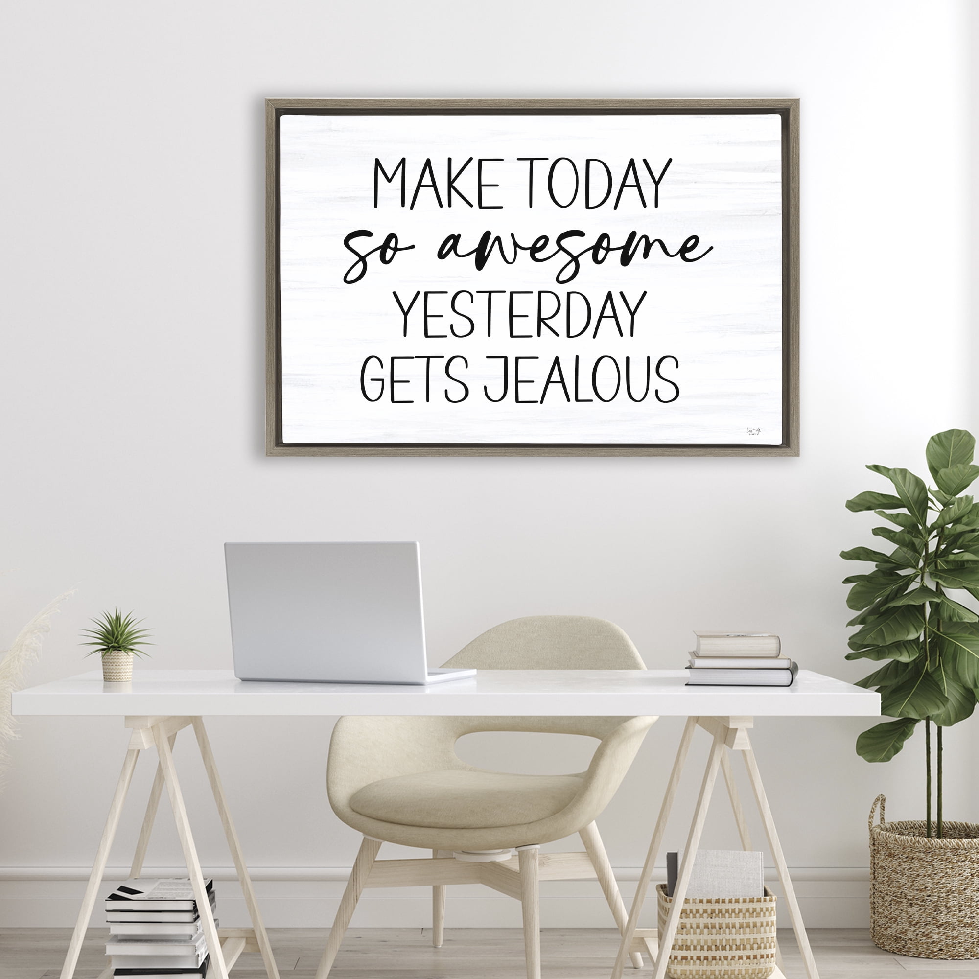 Stupell Industries Today So Awesome Yesterday Jealous Brown Framed Floater Canvas Wall Art, design by Lux + Me Designs