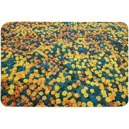 

Oil Painting Floral Indoor Door Mat Anti-Skid Memory Foam Floor Mat Absorbent Entrance Rug Easy Clean Doormat for Entryway Patio Front Door Summer Yellow Chrysanthemum Tiled 20x32 Inch