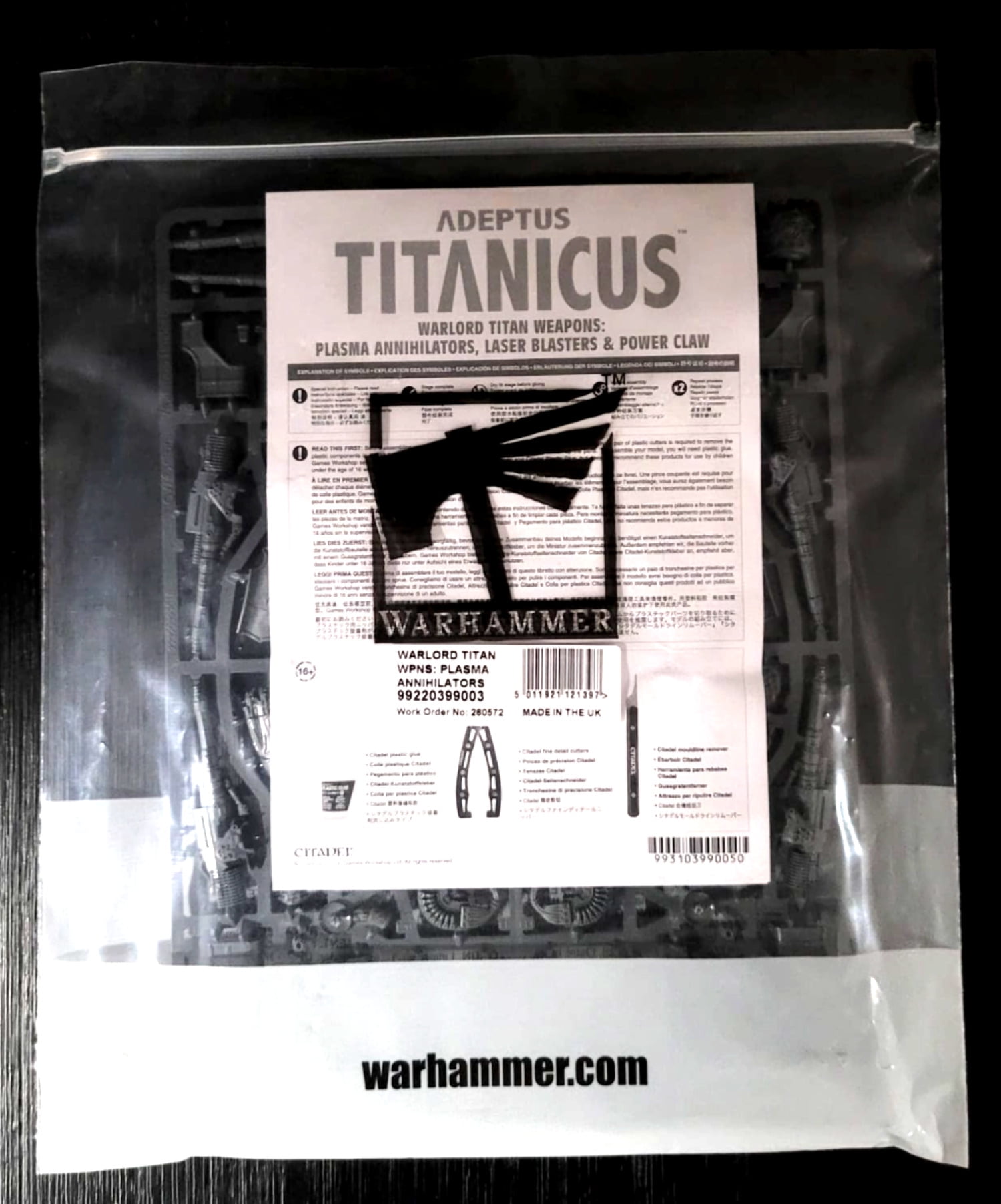 Warlord Titan Weapons Plasma Annihilators Laser Blasters and Power Claw