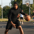 thumbnail image 4 of ZBORIBER Men's Hooded T-shirt, Moisture-wicking,Quick-drying,Black,Sizes S-3XL, 4 of 10
