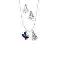 thumbnail image 2 of Delight Jewelry Silvertone Enamel Lone Star Texas Silver tone Zig Zag Christmas Tree Charm Necklace and Stud Earrings, 2 of 4