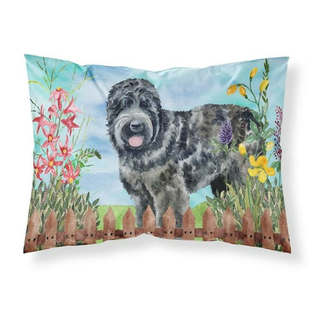 Carolines Treasures CK1239PILLOWCASE Black Russian Terrier Spring Fabric Standard Pillowcase