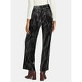 thumbnail image 3 of Time and Tru Women's Velvet Wide Leg Pants, 29" Inseam, Size XS-XXXL, 3 of 5