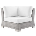 thumbnail image 3 of Modway Conway Outdoor Patio Wicker Rattan Corner Chair in Light Gray White, 3 of 9