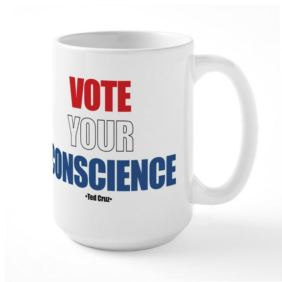 CafePress - Vote Your Conscience Mugs - 15 oz Ceramic Large White Novelty Mug