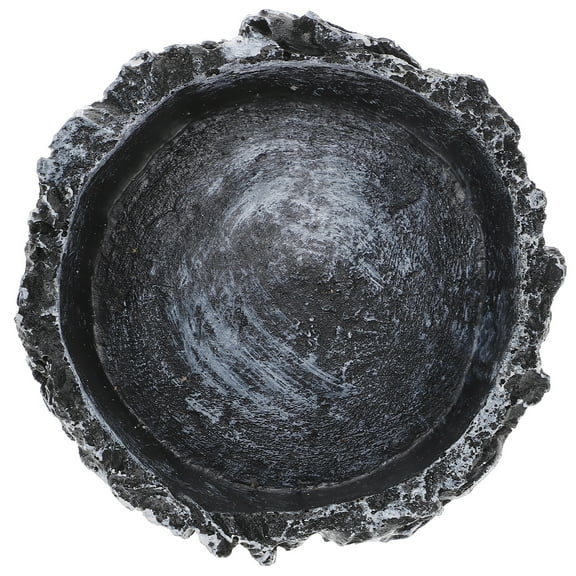LOLIPPYY Simulated Rock-designed Reptile Water Basin Resin Reptile Food Holder Decorative Pet Bowl