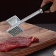 thumbnail image 1 of YAOMOBB Heat Channels Meat Tenderizer Stainless Steel Meat Tenderizer Hammer Tool Double Sided Tendon Breaker Efficient Kitchen Accessory for Tenderizing Beef, 1 of 5