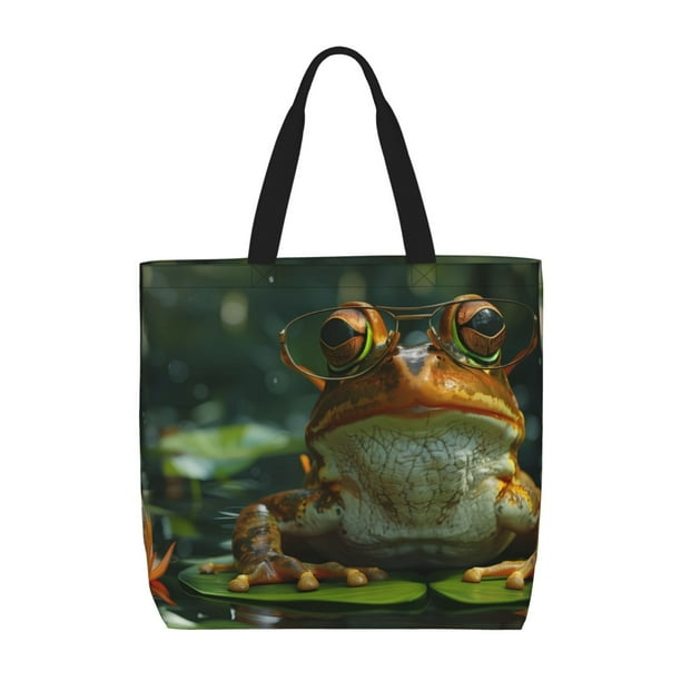 Balery Intellectual Frog Pond Bolsa de Mano para Mujeres con Cremallera, Bolsa de Gimnasio con Compartimentos, Bolsa para Laptop, Bolsa para Trabajo