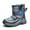 Grey, variant on Glisme Girls Snow Boots Winter Thick And Warm Cotton Shoes Waterproof Anti Slip Snow Boots Cozy Blue Boots Size 3.5-4 Years