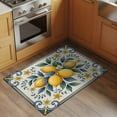 thumbnail image 2 of 2x3 Ft Entryway Area Rug, Yellow Blue Lemon Kitchen Rug Runner Washable Floor Mat, Summer Botanical Watercolor Non Slip Indoor Door Mat Throw Carpet for Bathroom Living Room Bedroom, 2 of 8