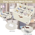 thumbnail image 5 of Shoe Organizer for Closet Fits 16 Pairs, Adjustable Dividers Shoe Storage Bins Boxes, Foldable Shoe Holder Cube Containers with Clear Cover for Large Shoes, High Heels,Sneaker,Slippers,Boots(Beige)., 5 of 8