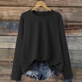 thumbnail image 2 of Women's Relaxed Fit Long Sleeve Solid Pullover Sweatshirt – Comfortable Crewneck Casual Top Black, 2 of 5