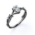 thumbnail image 4 of Tree Branch Design Crossover 1.10 Carat Pear Cut Moissanite Flush Engagement Ring In 18K Black Gold Plating Over Silver, 4 of 4