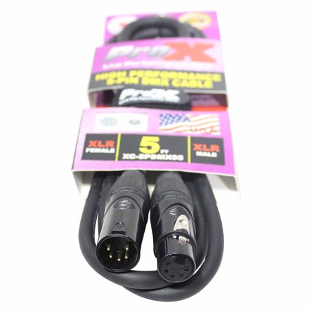 UPC: 0741459148737 | ProX XC-5PDMX05  DMX XLR5-M to XLR5-F High Performance Data Cable – 5 Feet