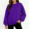 thumbnail image 7 of Women's Fashion Solid Color Casual Long Sleeve Hoodie for Everyday Comfort and Versatile Wear with Modern Design,Purple,M, 7 of 7
