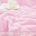 thumbnail image 7 of Exclusivo Mezcla Waffle Textured Extra Large Fleece Blanket, Super Soft and Warm Throw Blanket for Couch, Sofa and Bed (Light Pink, 50"x70")-Cozy, Fuzzy and Lightweight, 7 of 7