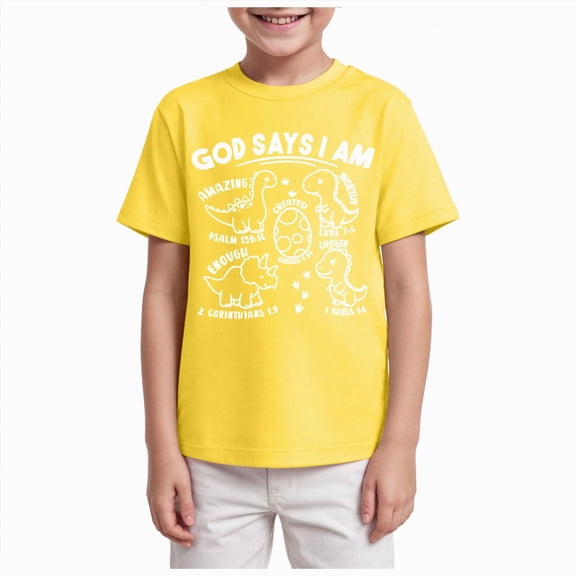 Gubotare T Shirts for Kids Boys Shirts Short Sleeve T-Shirts Kids Basic Crew Neck Tops Casual Tees Clothes Size 11-12 (Yellow,11-12 Years)