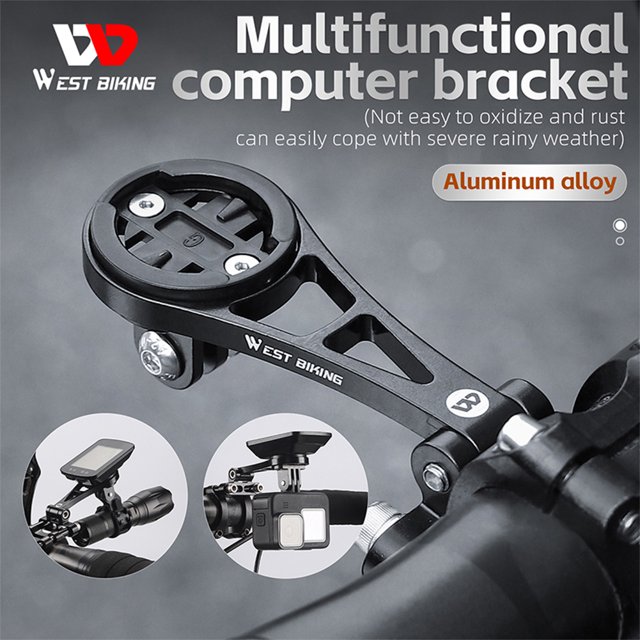Soporte frontal para ordenador de bicicleta, aleación de aluminio ajustable para Garmin Wahoo Bryton