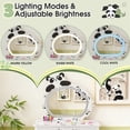 thumbnail image 4 of Tcbosik Cute Vanity Set with Stool, LED Touch Mirror Makeup Table with One Storage Drawer and Solid Wood Legs, Accent Panda Pattern, White Dressing Table, 4 of 8