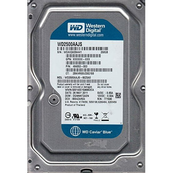 WD2500AAJS-60Z0A0, DCM DGNNNT2AEN, Western Digital 250GB SATA 3.5 Hard Drive