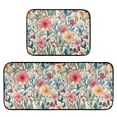 thumbnail image 2 of Dailycode 2 Pcs Kitchen Rug Set Non Slip Absorbent Soft Floor Mats for Kitchen Bathroom Watercolor Blooming Wildflowers 19.7"x27.6"+19.7"x47.2", 2 of 7