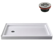 Streamline GB-514-60 60 in. x 32 in. Alcove Acrylic Shower Base in Glossy White With Left Drain, ABS Drain Included