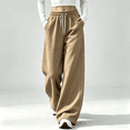 thumbnail image 2 of Akmaiox Wide Leg Sweatpants for Women, Plus Size Drawstring Waist Workout Joggers with Pockets, Casual Comfy Outdoor Hiking Pants, 2 of 7