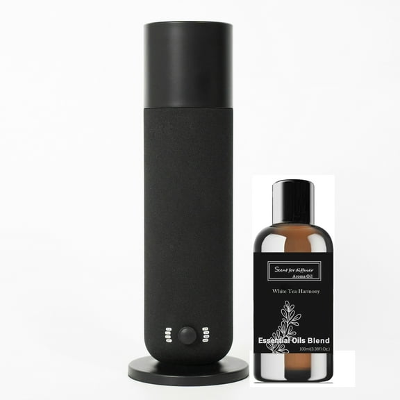 Smart Scent Air Machine for Home - Cold Air Technology Waterless Essential Oil Diffuser with Roy Tranquility Oil Set, Covers Up to 2000 Sq.Ft, Quiet Aromatherapy Machine for Hotel, Spa (Black)