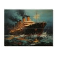 thumbnail image 3 of Designart "Boat Titanic composition Interwoven II" Transportation Print on Natural Pine Wood, 3 of 5