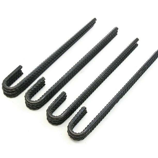 12 Steel Rebar Ground Stakes J Hook Heavy Duty 12 Inches Deer Fence