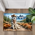 thumbnail image 4 of Welcome Fall Western Cowboy Alaskan Malamute Enjoys Majestic Autumn Doormat Alaska Mal Dog Lovers Gifts Indoor Outdoor Welcome Mat - 01007, 4 of 5