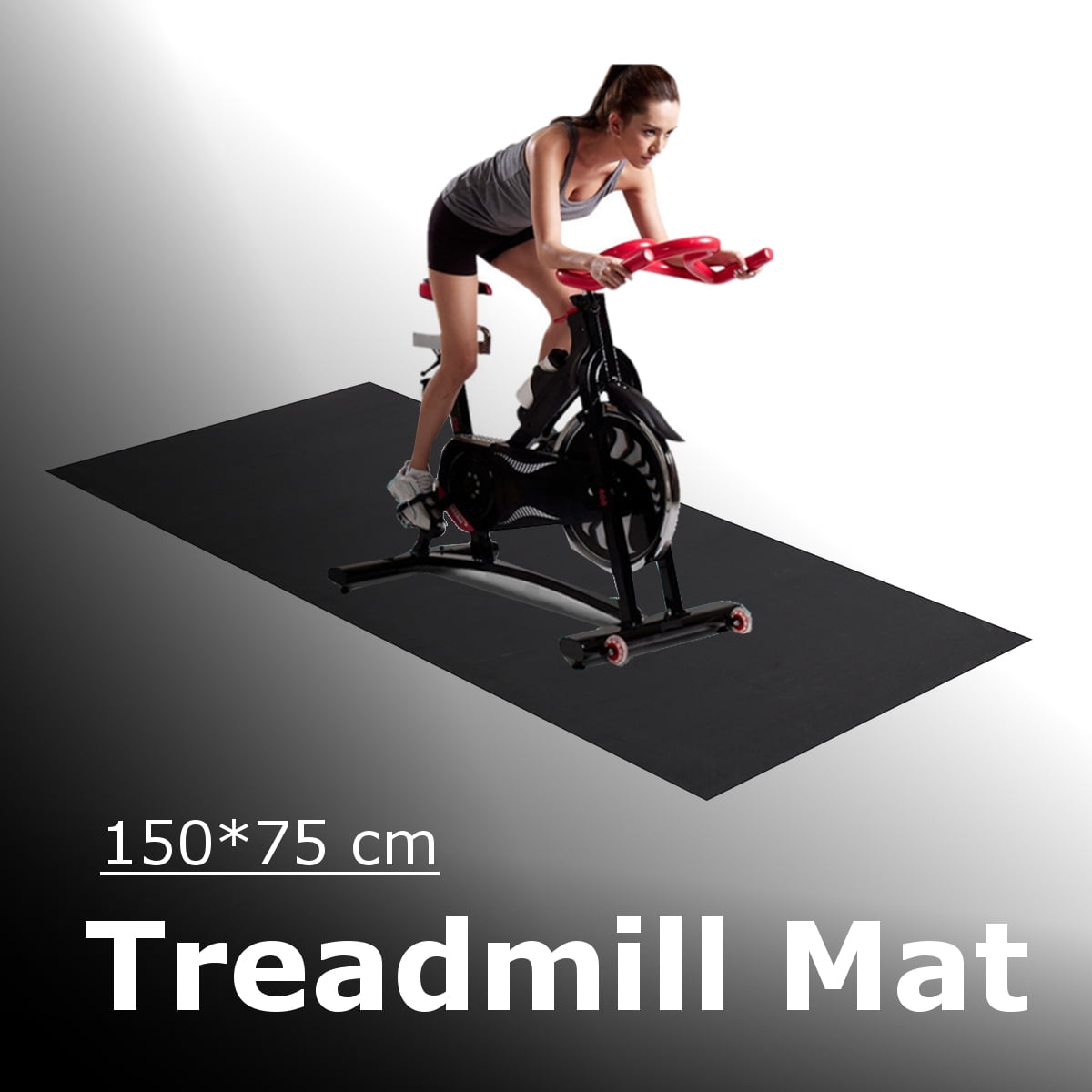 150x75cm Exercise Mat Treadmill Floor Gym Bike Fitness Go Fit
