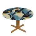 thumbnail image 3 of Patifu Penguins Round Tablecloth 100% Polyester Waterproof Stain-Resistant Table Cover for Indoor and Outdoor Use - Ideal for Restaurants, Weddings, Parties 31"-35, 3 of 8