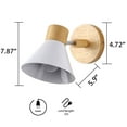 thumbnail image 4 of Kiven Plug in Wall Lamp,Dimmable Modern Plug in Wall Sconce with White Iron Lampshade, 5.9ft Plug-in Cord, E26 Socket, 4 of 7
