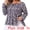 Purple, variant on Women's Plus Sweetheart Neck Long Sleeve Floral Blouse 1X Blue