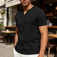 thumbnail image 3 of Aofany Summer T Shirt Men Solid Color Short Sleeve T-Shirts Casual V-Neck Big and Tall Mens Pullover Shirts, 3 of 6