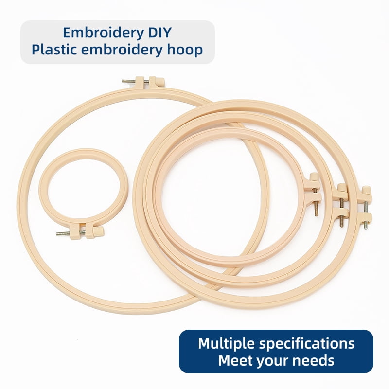 2PCS No-Slip Hoops Plastic Imitation Bamboo Embroidery Frame Cross Stitch Diy Embroidery Tools Embroidery Hoop （Multiple Sizes）